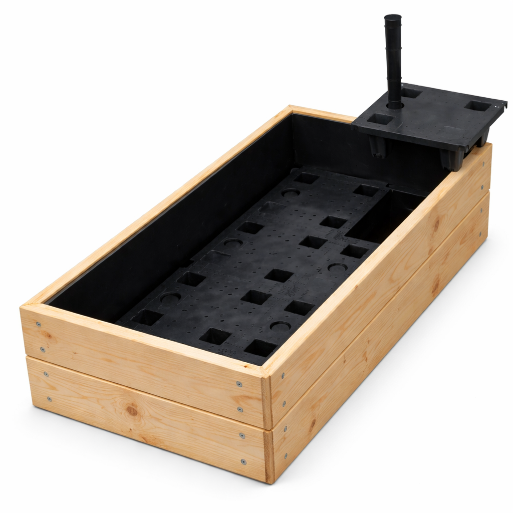 Højbed i Lærketræ 46x126cm højde 36cm